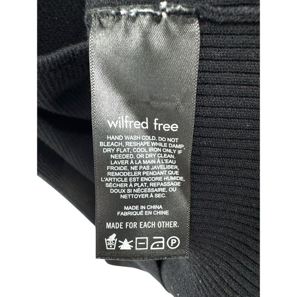 Wilfred‎ Free Cutout Ribbed Mini Dress Black Sleeveless Bodycon Aritzia S LBD - Picture 6 of 8